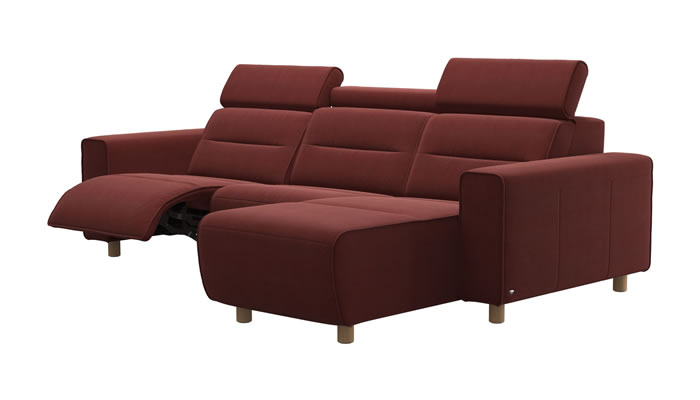 Stressless Emily Long Seat Sofa in Begonia Rust Fabric